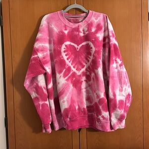 Urban Outfitters Renewal Remade Heart Tie-Dye Sweatshirt